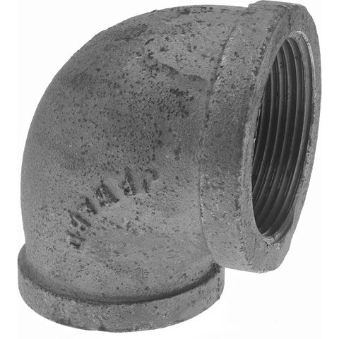 Black 90 deg Elbow: 2-1/2 x 2", Threaded