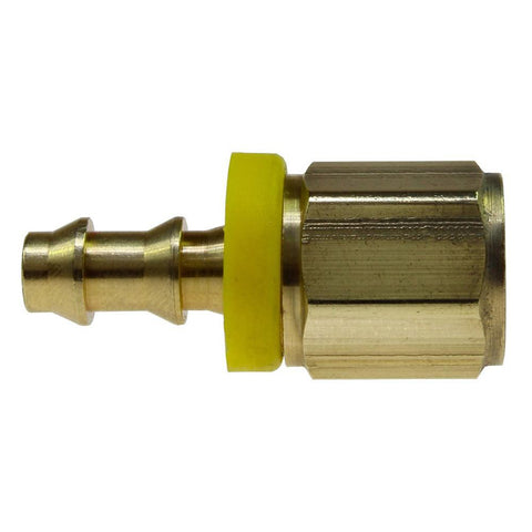 Barbed Push-On Hose Female Connector: 1/2" NPT, Brass, 1/2" Barb