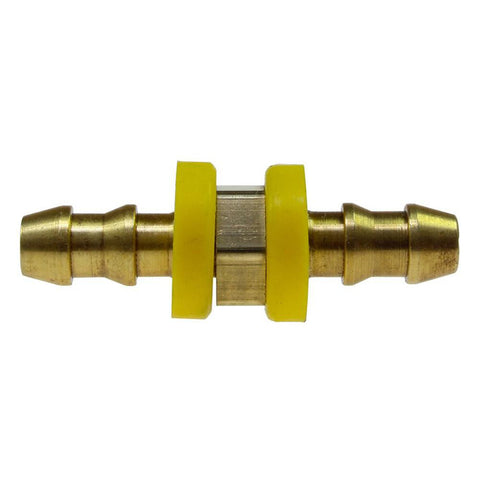 Barbed Push-On Hose Splicer: Brass, 1/4" Barb