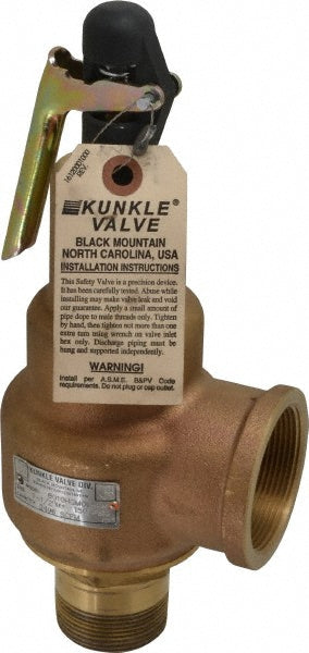 ASME Safety Relief Valve: 1-1/2" Inlet, 2,496 CFM, 150 Max psi
