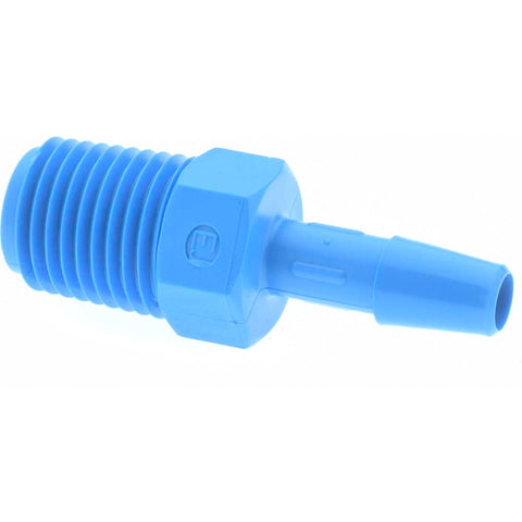 Barbed Tube Adapter: Single Barb, 1/4" Barb, 1/4" NPT