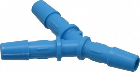 Barbed Tube Y Connector: Single Barb, 1/4" Barb