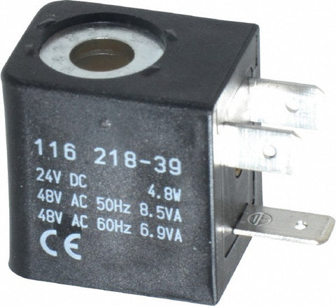 24 DC Volt, Din Connection Coil Lead Length, Class F, Solenoid Coil