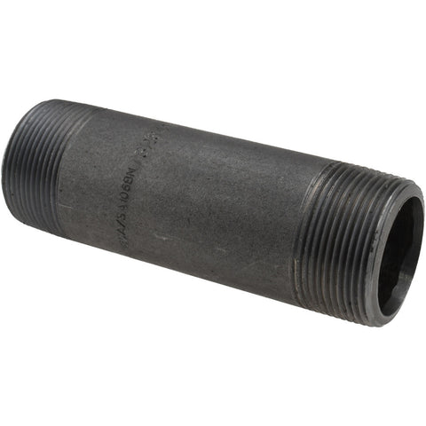 Black Pipe Nipple: 1-1/2" Dia x 5-1/2" Long, Schedule 80