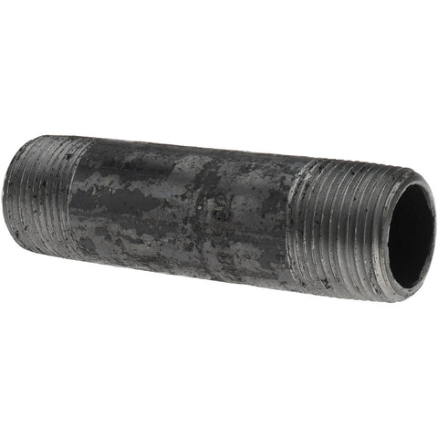 Black Pipe Nipple: 1" Dia x 4-1/2" Long, Schedule 80