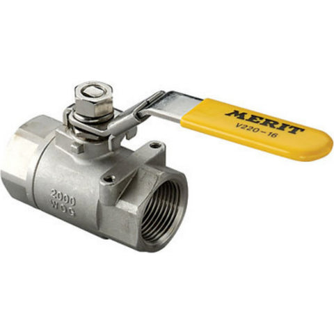 2-Way Manual Ball Valve: 1" Pipe, Reduced Port