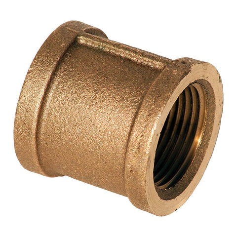 Brass Pipe Coupling: 1/2" Fitting, FNPT x FNPT, Class 250, Lead Free