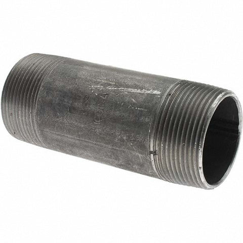 Black Pipe Nipple: 1-1/2" Dia x 4-1/2" Long, Schedule 40