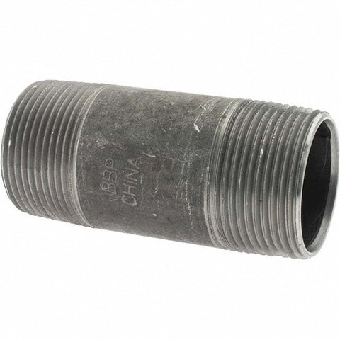 Black Pipe Nipple: 1-1/4" Dia x 3-1/2" Long, Schedule 40