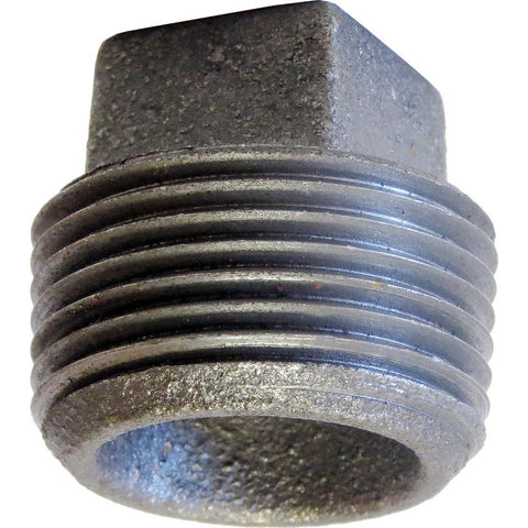 Black Pipe Fittings: Plug, 6", MIPT, Cast Iron