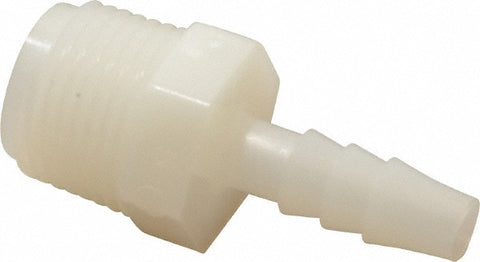 Barbed Tube Connector: 1/4" Barbs, 3/8" NPT