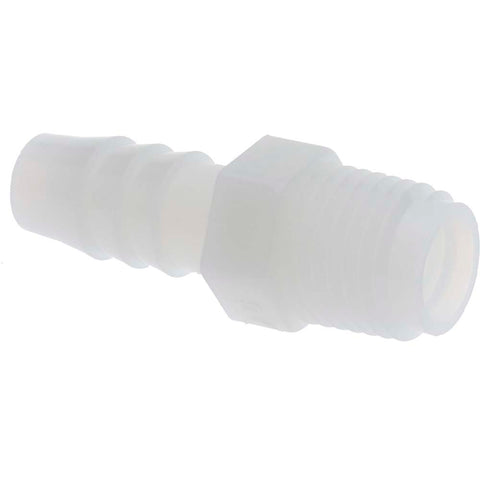 Barbed Tube Connector: 3/8" Barbs, 1/4" NPT