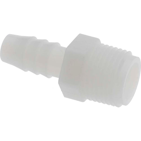 Barbed Tube Connector: 3/8" Barbs, 3/8" NPT