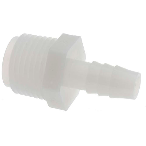 Barbed Tube Connector: 3/8" Barbs, 1/2" NPT