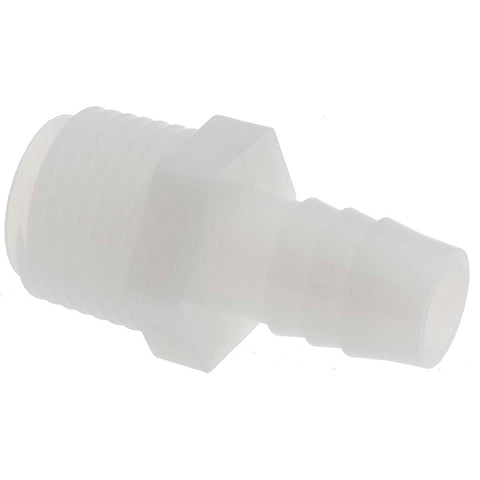 Barbed Tube Connector: 1/2" Barbs, 1/2" NPT