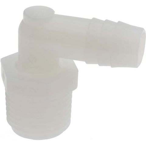 Barbed Tube Elbow: 1/2" Barbs, 1/2" NPT