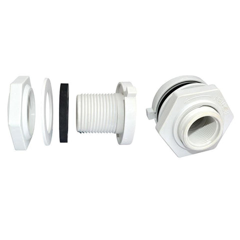3/4 FTP Nylon Threaded Tube Bulkhead Fitting
