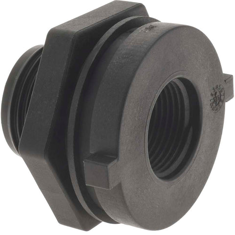 3/4 FTP Polypropylene Threaded Tube Bulkhead Fitting