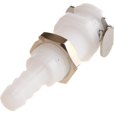 1/8" Nominal Flow, 1/4" ID, Female, Panel Mount Hose Barb-Female Socket