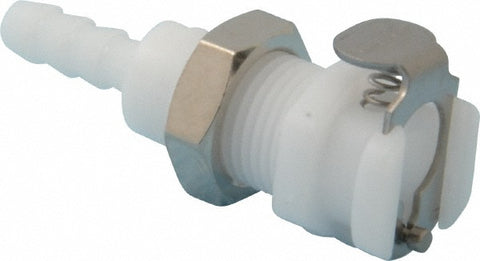 1/8" Nominal Flow, 3/16" ID, Female, Panel Mount Hose Barb-Female Socket