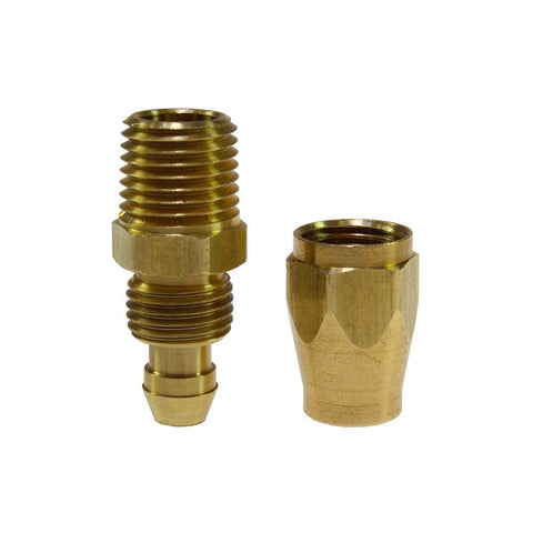 3/8 NPT, Brass Reusable Hose Male Rigid