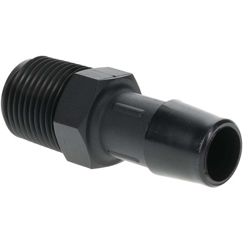 Barbed Tube Adapter: Single Barb, 1/2" Barb, 3/8" NPT