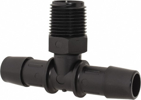 Barbed Tube Branch Tee: Single Barb, 1/2" Barb, 3/8" NPT
