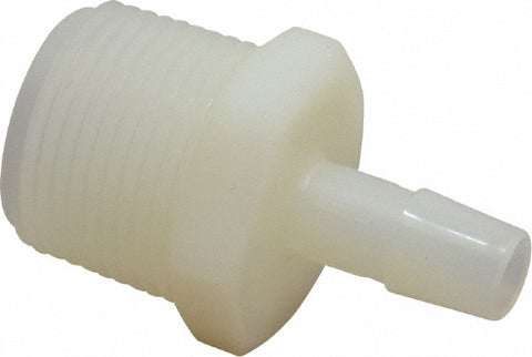 Barbed Tube Adapter: Single Barb, 3/8" Barb, 3/4" NPT