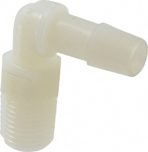 Barbed Tube Elbow: Single Barb, 3/8" Barb, 1/4" NPT