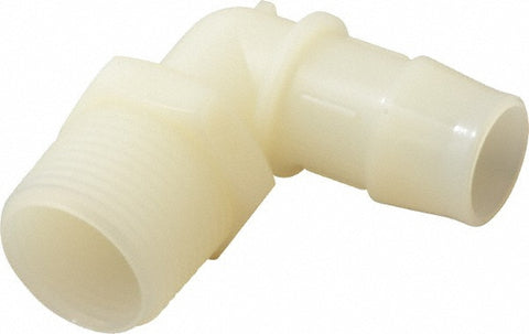 Barbed Tube Elbow: Single Barb, 3/4" Barb, 3/4" NPT