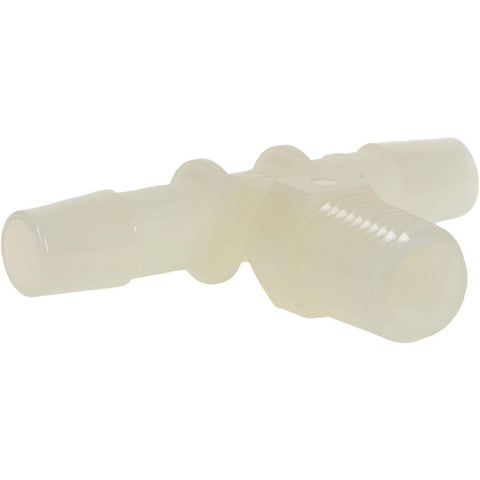 Barbed Tube Branch Tee: 3/8" Barbs, 1/4" NPT