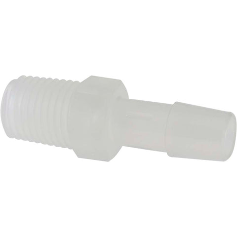Barbed Tube Adapter: 3/8" Barbs, 1/4" NPT
