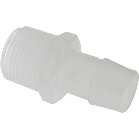 Barbed Tube Adapter: Single Barb, 3/4" Barb, 3/4" NPT