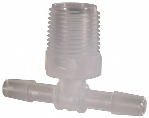 Barbed Tube Branch Tee: 1/4" Barbs, 6/8" NPT