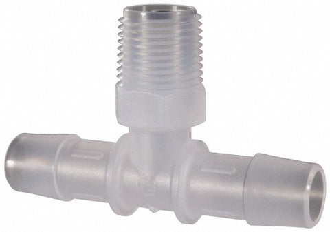 Barbed Tube Branch Tee: 1/2" Barbs, 3/8" NPT