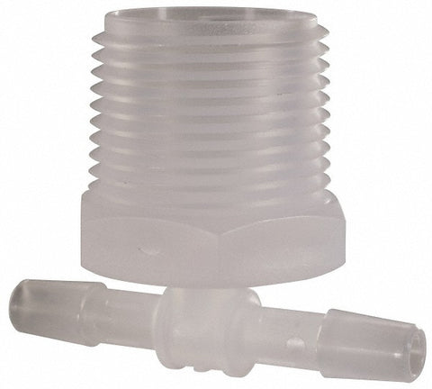 Barbed Tube Branch Tee: 1/4" Barbs, 3/4" NPT