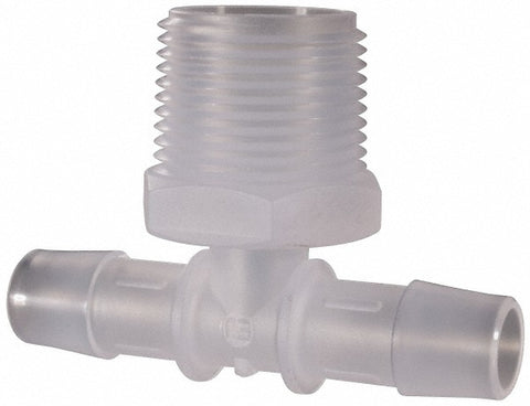 Barbed Tube Branch Tee: 1/2" Barbs, 3/4" NPT