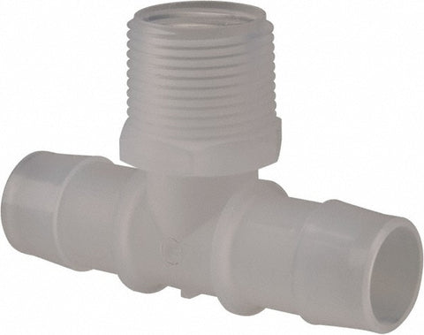 Barbed Tube Branch Tee: 1" Barbs, 1" NPT