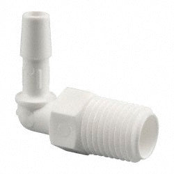 Barbed Tube Elbow: Single Barb, 1/4" Barb, 1/4" NPT