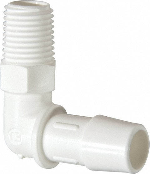 Barbed Tube Elbow: 1/2" Barbs, 1/4" NPT