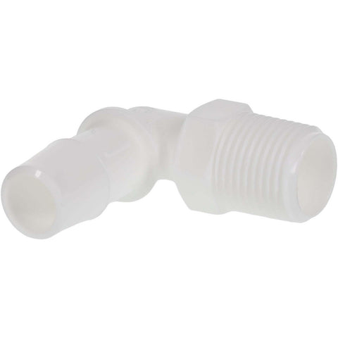 Barbed Tube Elbow: Single Barb, 1/2" Barb, 3/8" NPT