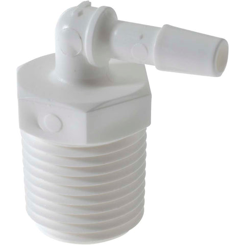 Barbed Tube Elbow: 1/4" Barbs, 1/2" NPT