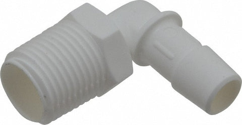 Barbed Tube Elbow: Single Barb, 1/2" Barb, 1/2" NPT