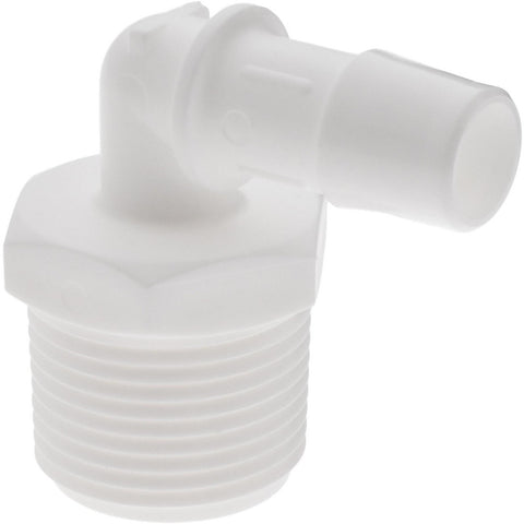 Barbed Tube Elbow: Single Barb, 1/2" Barb, 3/4" NPT