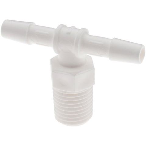 Barbed Tube Branch Tee: 1/4" Barbs, 1/4" NPT
