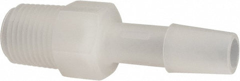 Barbed Tube Adapter: Single Barb, 1/4" Barb, 1/8" NPT