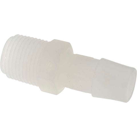 Barbed Tube Adapter: Single Barb, 1/2" Barb, 3/8" NPT