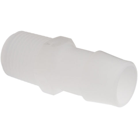 Barbed Tube Adapter: Single Barb, 3/4" Barb, 1/2" NPT