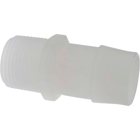 Barbed Tube Adapter: Single Barb, 1" Barb, 3/4" NPT