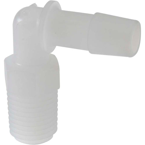 Barbed Tube Elbow: Single Barb, 3/8" Barb, 1/4" NPT